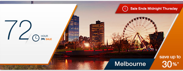Save Up to 30% OFF Melbourne Hotels Sale Just For 72hr Only.