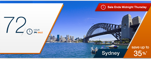 Save Up to 35% OFF Sydney Hotels For 72Hr Sale at Expedia.com.au