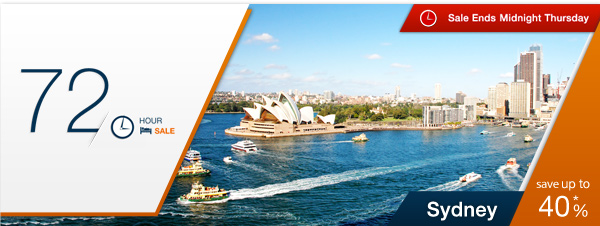Save Up to 40% OFF Sydney Hotels for 72 hrs only @ Expedia.com.au