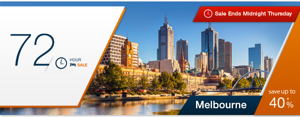 Save Up to 40% OFF On Hotels Melbourne 72 Hours Sale @ Expedia.com.au