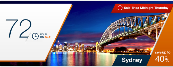 Save Up to 40% OFF On Hotels Sydney 72 hours Sale @ Expedia.com.au