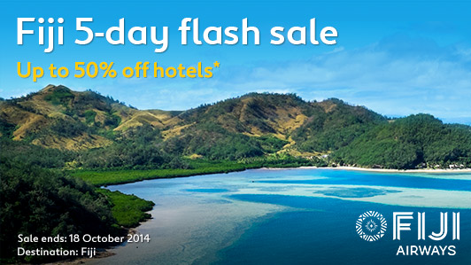 Fiji 5-day flash sale up to 50% off hotels and Fiji airways special airfares at Expedia.com.au