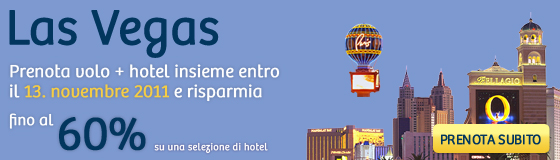 Las Vegas. Prenota volo + hotel insieme entro il 13. novembre 2011 e risparmia fino al 60% su una selezione di hotel. Prenota subito
